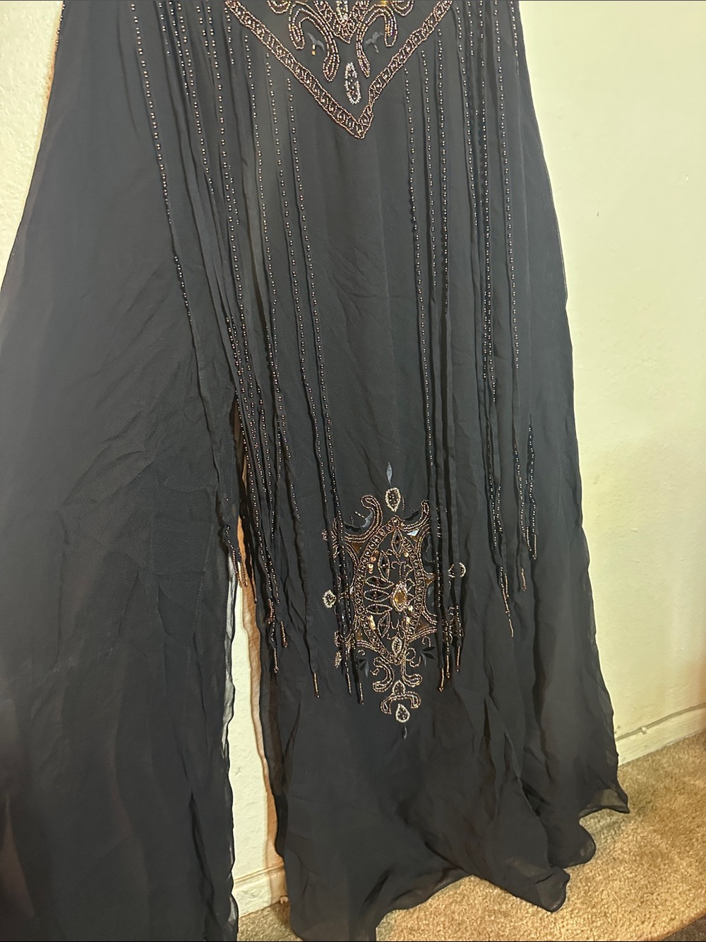 Sue Wong nocturne beaded bias cut maxi flowy dress - Picture 3 of 12